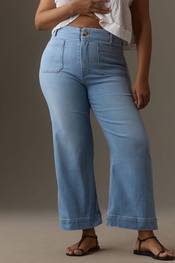 Slide View: 6: The Colette Cropped High-Rise Wide-Leg Jeans by Maeve