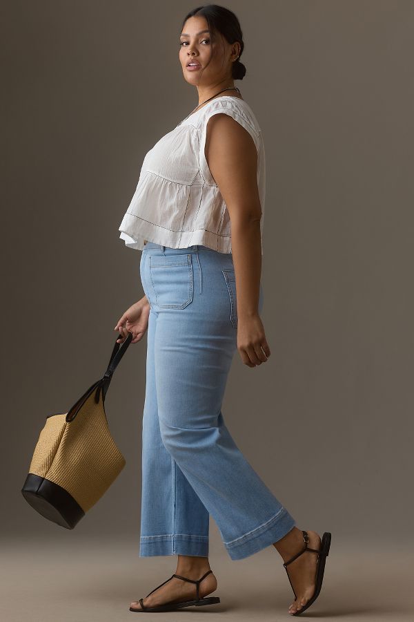 Slide View: 8: The Colette Cropped High-Rise Wide-Leg Jeans by Maeve