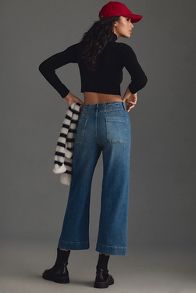 Slide View: 4: The Colette Denim Cropped Wide-Leg Jeans by Maeve