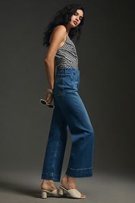 Slide View: 6: The Colette Denim Cropped Wide-Leg Jeans by Maeve