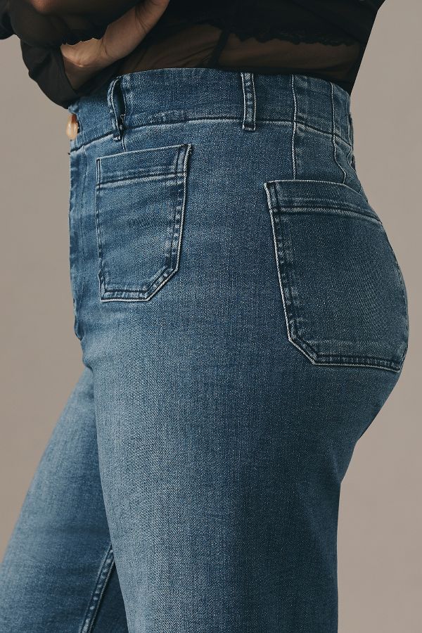 Vista diapositiva: 10: The Colette Denim Cropped Wide-Leg Jeans by Maeve