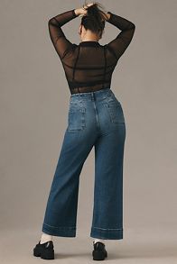 Slide View: 11: The Colette Denim Cropped Wide-Leg Jeans by Maeve