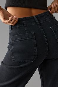 Slide View: 10: The Colette Denim High-Rise Cropped Wide-Leg Jeans by Maeve