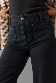 Slide View: 9: The Colette Denim High-Rise Cropped Wide-Leg Jeans by Maeve