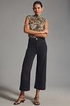 Thumbnail View 1: The Colette Denim High-Rise Cropped Wide-Leg Jeans by Maeve