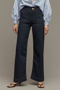 Slide View: 2: The Colette Full-Length Wide-Leg Jeans by Maeve