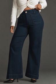 Slide View: 7: The Colette Full-Length Wide-Leg Jeans by Maeve