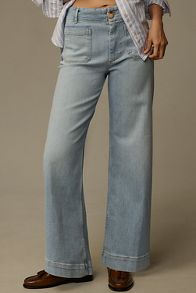 Slide View: 2: The Colette Full-Length Wide-Leg Jeans by Maeve