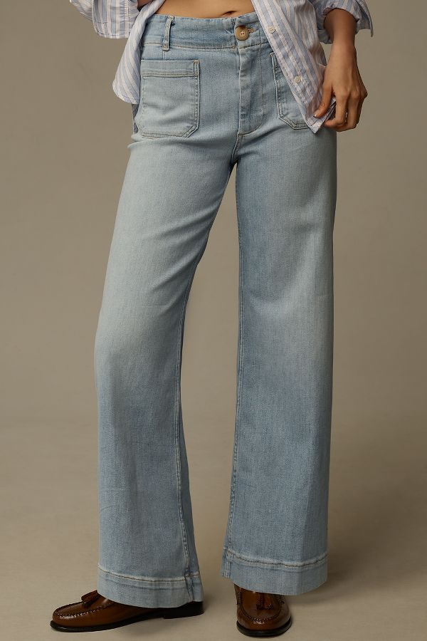 Slide View: 2: The Colette Full-Length Wide-Leg Jeans by Maeve