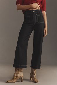 Slide View: 2: The Colette Cropped Wide-Leg Jeans by Maeve