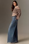 Thumbnail View 5: The Adi Regenerative Cotton Mid-Rise Frayed Relaxed Flare Jeans by Pilcro