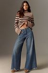 Thumbnail View 1: The Adi Regenerative Cotton Mid-Rise Frayed Relaxed Flare Jeans by Pilcro