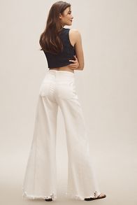 Slide View: 5: The Adi Mid-Rise Frayed Relaxed Flare Jeans by Pilcro