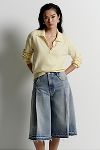 Thumbnail View 1: Pilcro Pleated Culotte Mid-Rise Wide-Leg Jeans