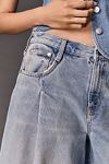 Thumbnail View 4: Pilcro Pleated Culotte Mid-Rise Wide-Leg Jeans