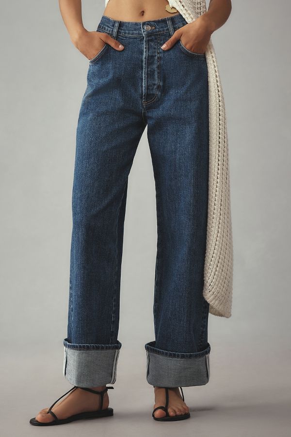 Slide View: 3: Pilcro Manschette High-Rise Gerade-Bein Jeans