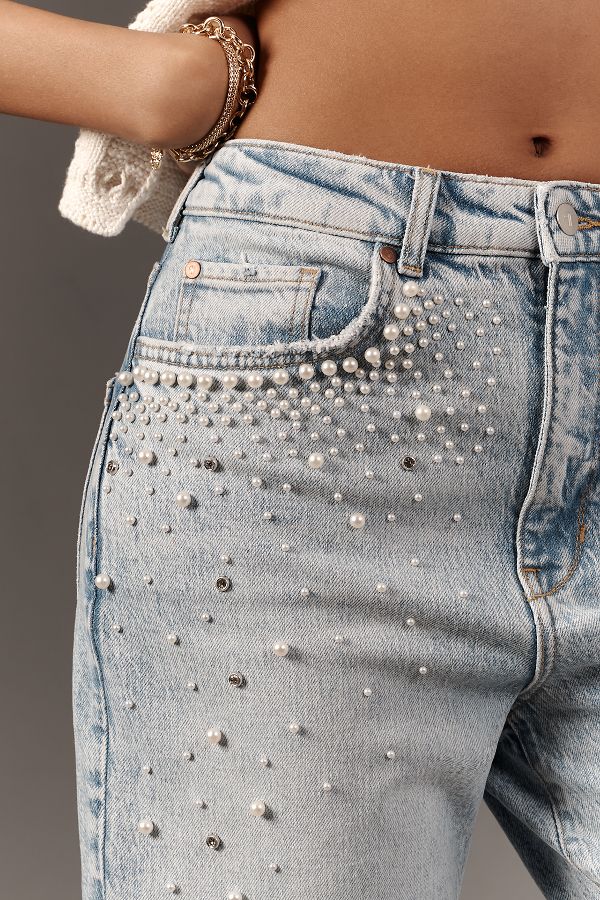 Slide View: 3: The Austyn High-Rise Wide-Leg Jeans by Pilcro: Uncuffed Pearl Edition