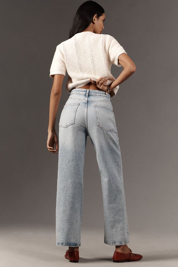 Slide View: 4: The Austyn High-Rise Wide-Leg Jeans by Pilcro: Uncuffed Pearl Edition