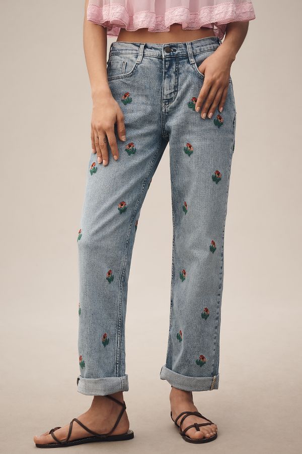 Slide View: 4: Jeans Boyfriend Décontractés Taille Haute Baggy Slim Pilcro