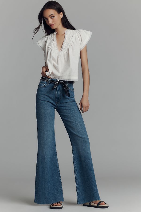 Vista diapositiva: 1: Pilcro High-Rise Straight-Leg Fray Jeans