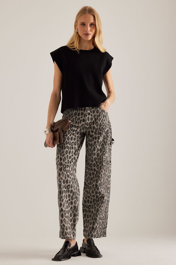 Slide View: 5: Damson Madder Drew Leopard Cargo Jeans