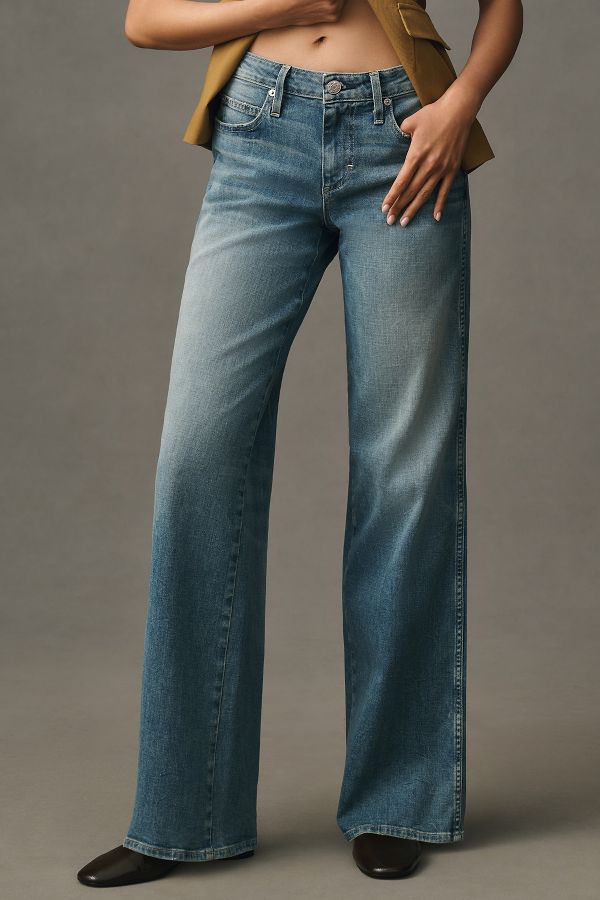 Slide View: 2: AMO Sabine Mid-Rise Wide-Leg Jeans