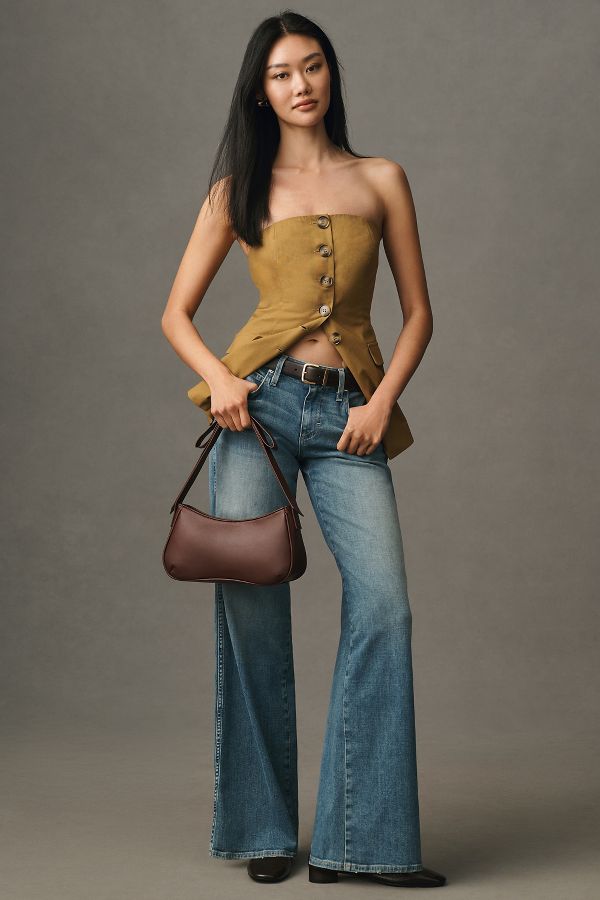 Slide View: 1: AMO Sabine Mid-Rise Wide-Leg Jeans