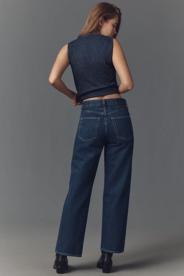 Slide View: 3: AMO Billie Mid-Rise Straight-Leg Jeans