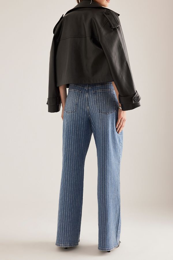 Slide View: 2: Good American Good Ease Jeans Relaxed Ornés de Strass