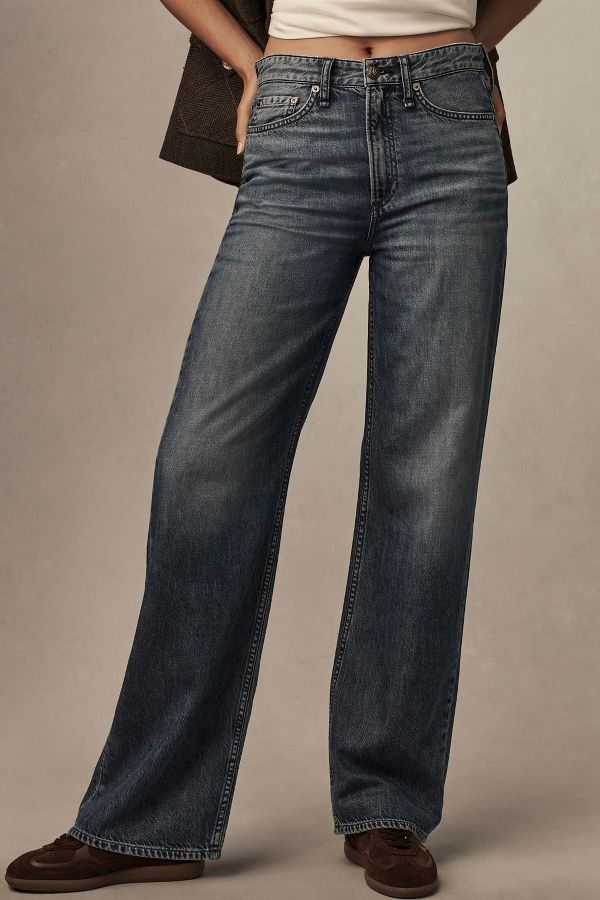 Slide View: 2: rag & bone Featherweight Logan High-Rise Straight Jeans