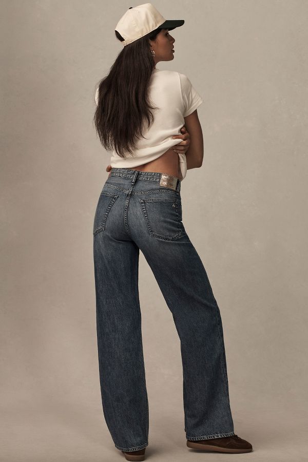 Slide View: 4: rag & bone Featherweight Logan High-Rise Straight Jeans