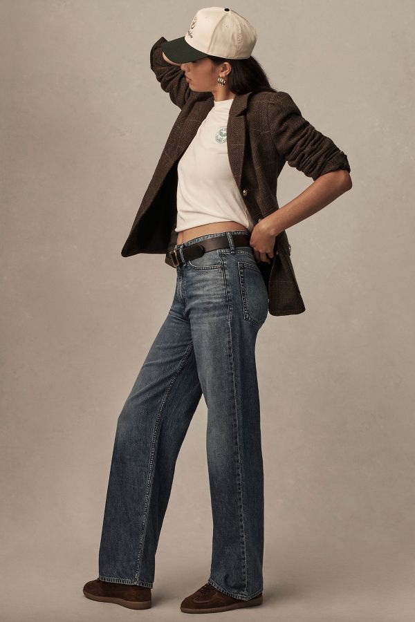 Slide View: 5: rag & bone Featherweight Logan High-Rise Straight Jeans