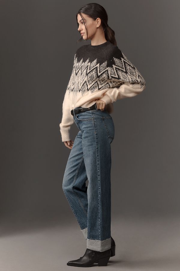 Slide View: 5: Seventy + Mochi Stevie Mid-Rise Straight-Leg Jeans