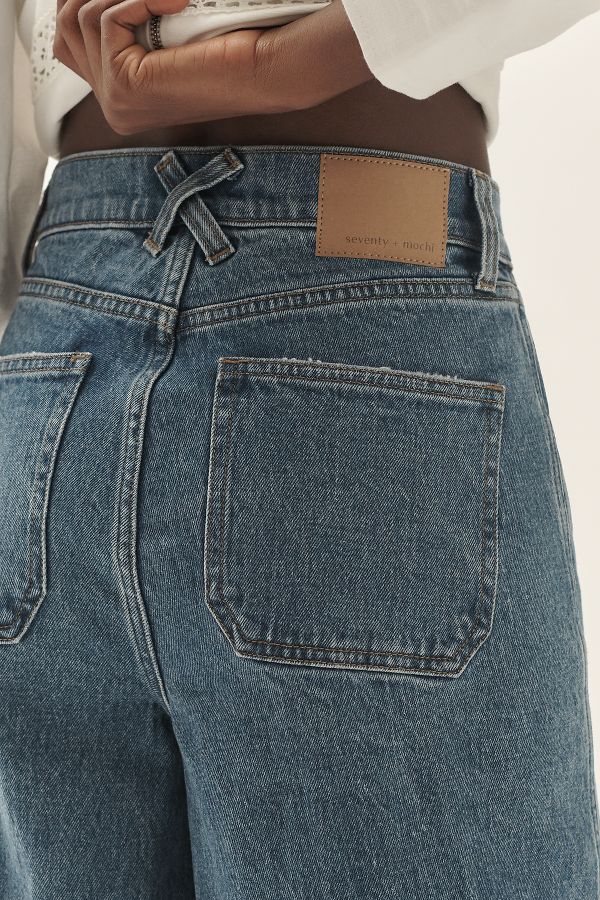 Slide View: 6: Seventy + Mochi Western Bay Mid-Rise Wide-Leg Jeans