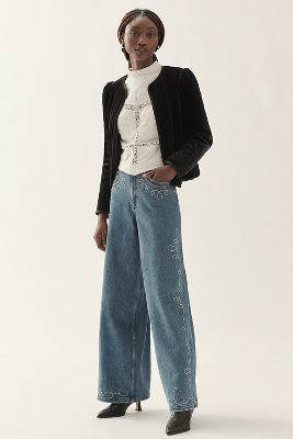 Seventy + Mochi Western Bay Mid-Rise Wide-Leg Jeans