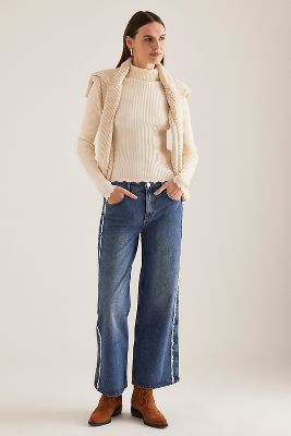 Jeans de Pierna Ancha Seventy + Mochi Gracie con Raya Lateral