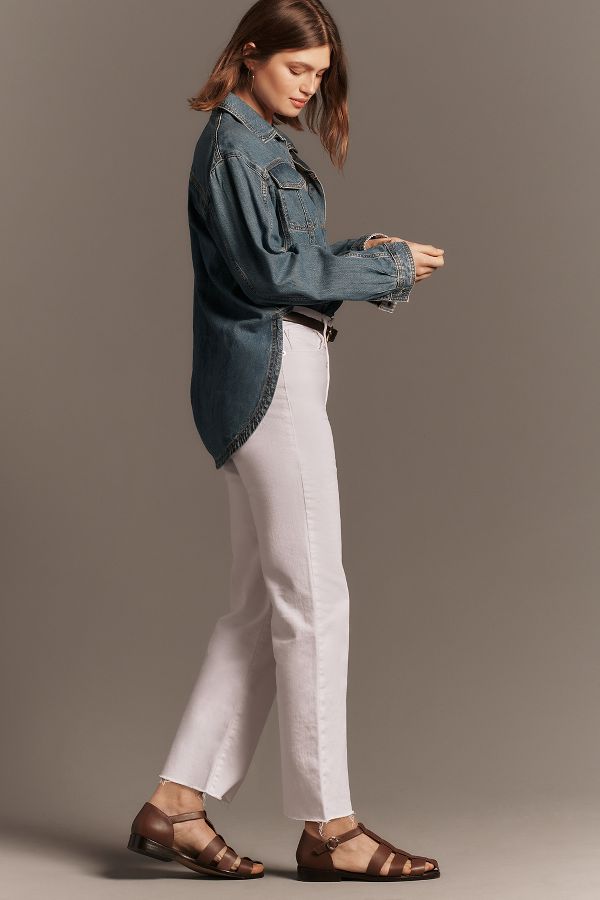 Slide View: 3: FRAME Le Jane Crop High-Rise Straight-Leg Jeans