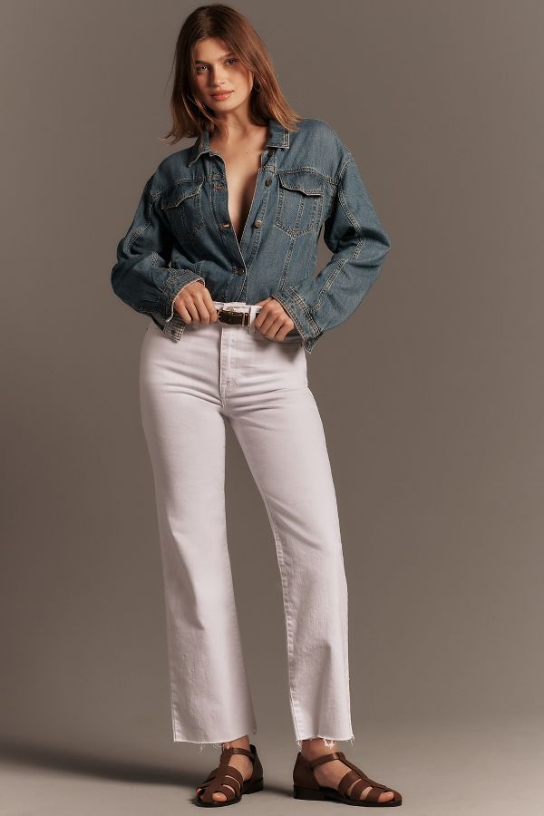 Slide View: 1: FRAME Le Jane Crop High-Rise Straight-Leg Jeans