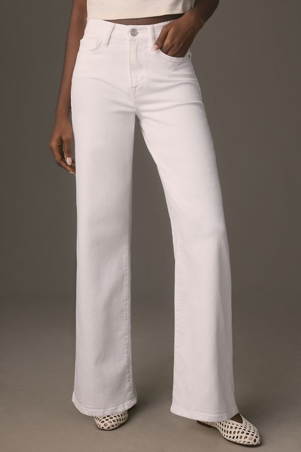 Slide View: 2: FRAME Le Slim Palazzo High-Rise Wide-Leg Jeans