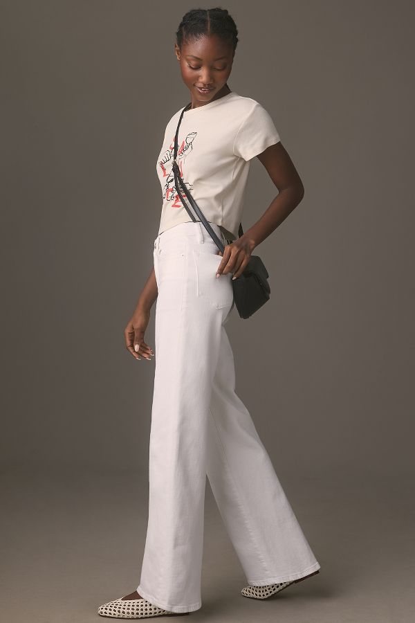 Slide View: 3: FRAME Le Slim Palazzo High-Rise Wide-Leg Jeans