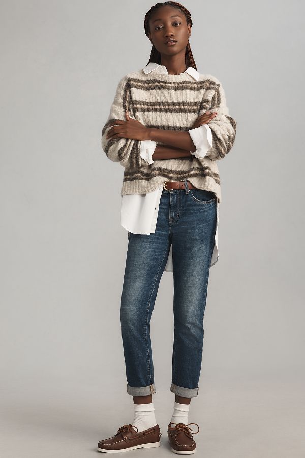 Slide View: 1: FRAME Le Garcon Mid-Rise Boyfriend Cuffed Jeans