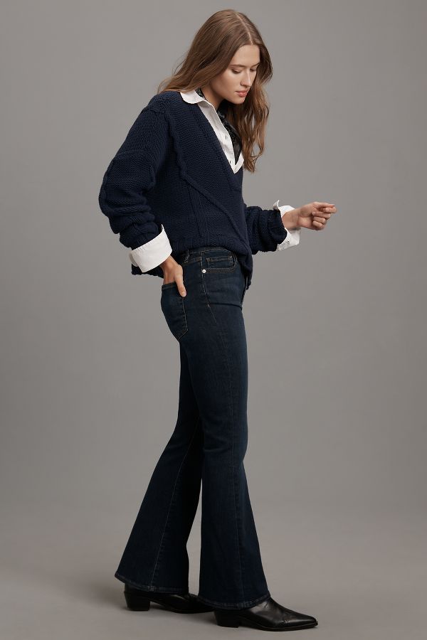 Slide View: 5: FRAME Petite Le Pixie High Flare Jeans