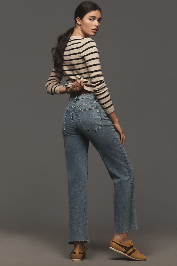 Slide View: 3: FRAME Le Sleek High-Rise Straight-Leg Jeans