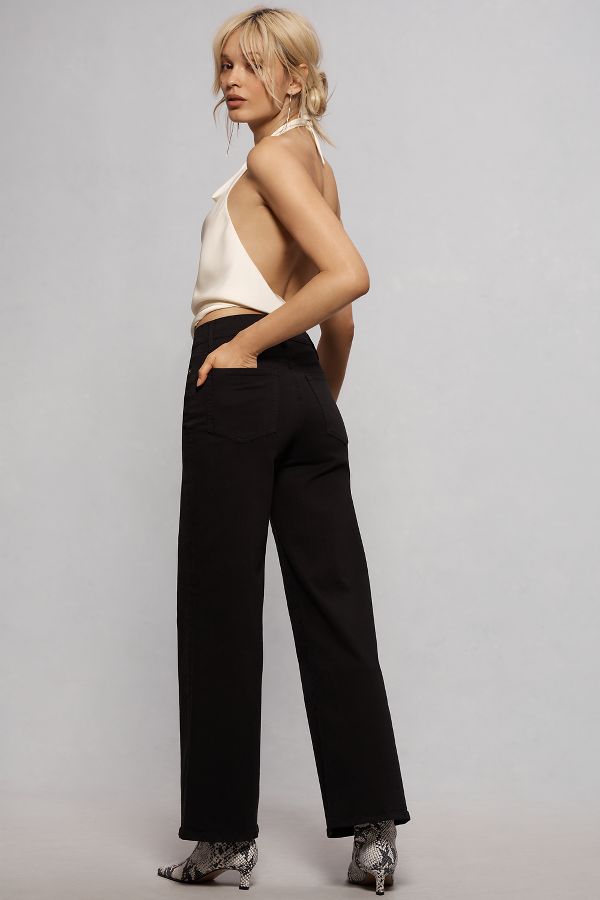 Slide View: 3: FRAME Le Slim Palazzo High-Rise Wide-Leg Jeans