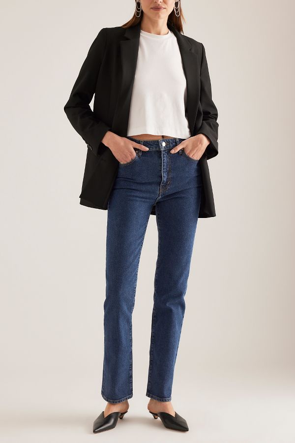 Slide View: 3: FRAME The Ruler High-Rise Slim Jeans