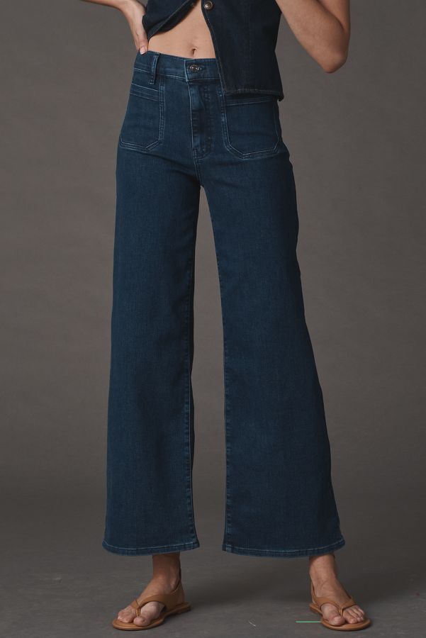 Slide View: 2: FRAME Le Slim Palazzo High-Rise Jeans