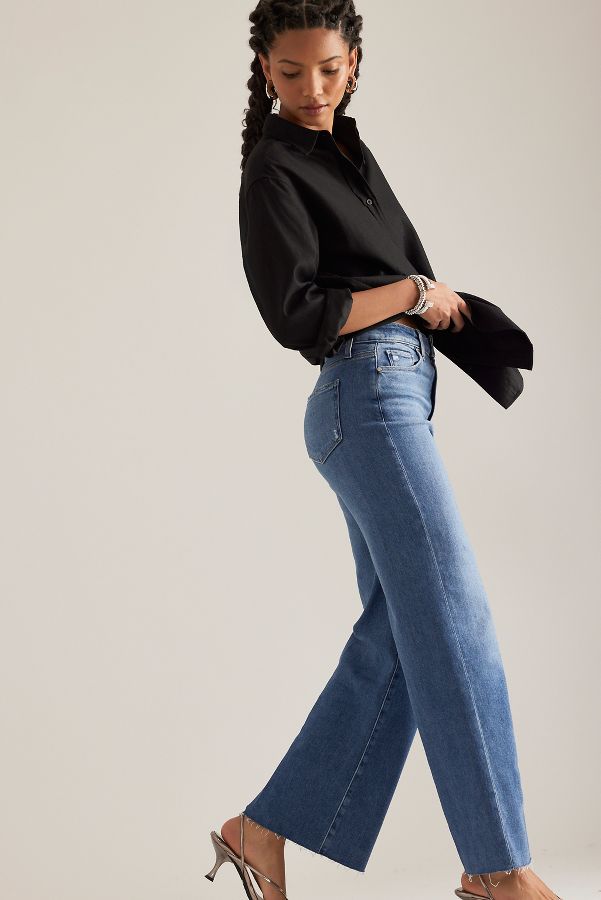 Slide View: 4: PAIGE Anessa Saum Roher Weites-Bein Jeans