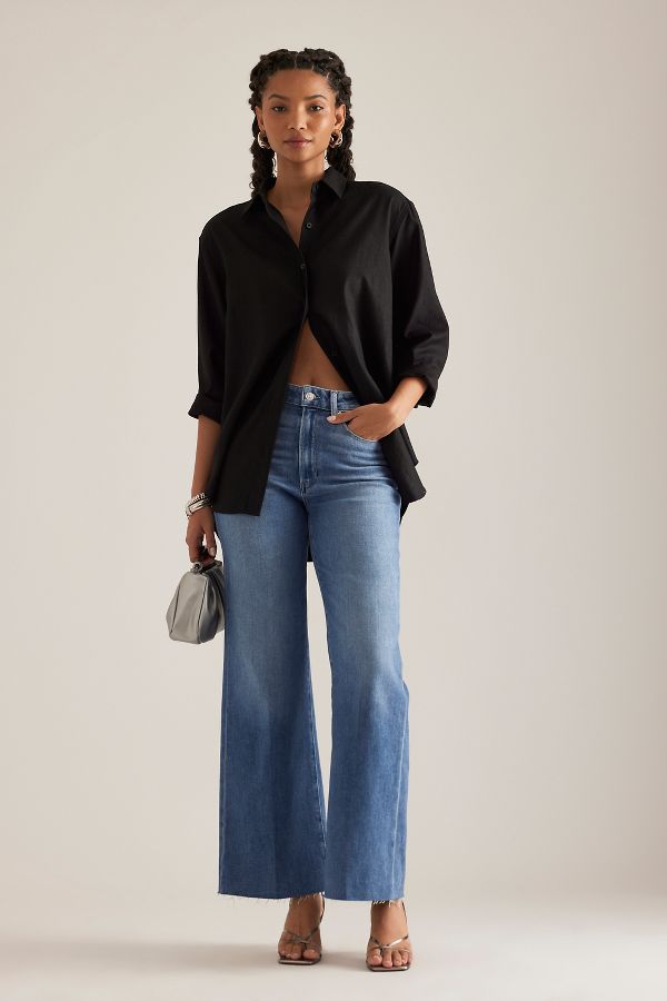 Slide View: 5: PAIGE Anessa Saum Roher Weites-Bein Jeans