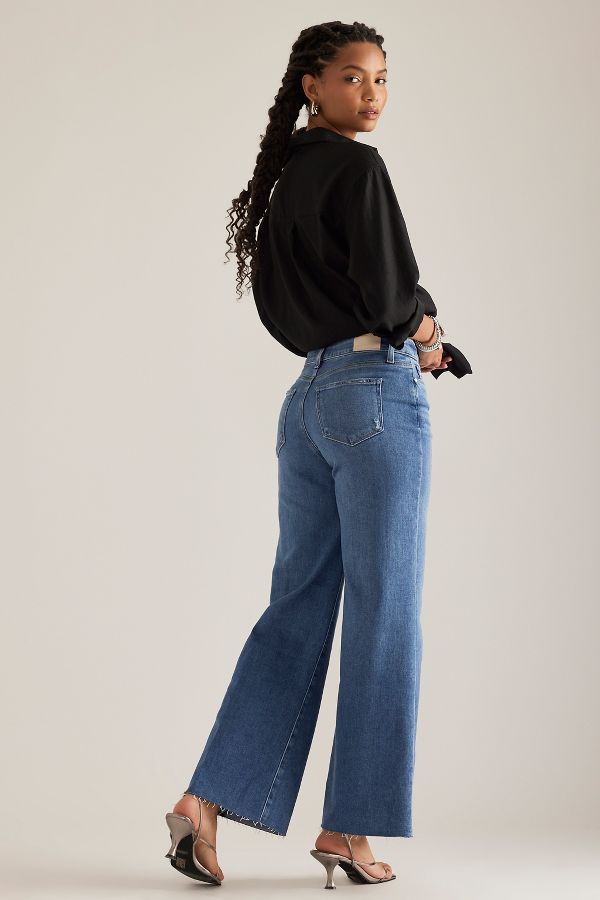 Slide View: 2: PAIGE Anessa Saum Roher Weites-Bein Jeans