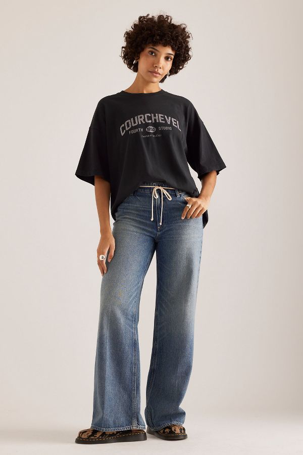 Slide View: 1: Jeans PAIGE Zoey taille haute et jambes larges